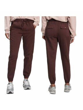 ❤️GAP Women's Sz S Washwell Cotton Jogger Pants Pull-On Ribbed Burgundy Soft New